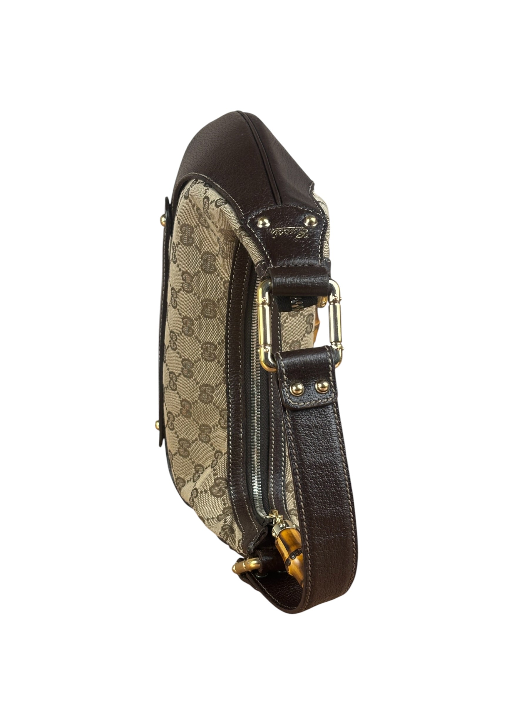 Gucci GG Canvas Bamboo Horsebit Amalfi Hobo