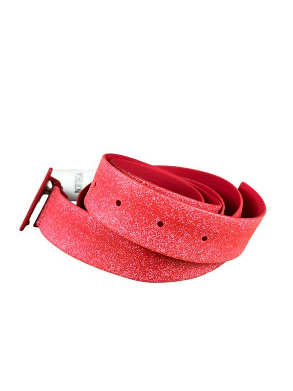 Bottega Veneta Pink/Red Triangle Rubber Belt