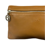 Longchamp Camel Leather Cosmetic Pouch