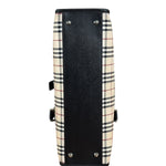 Burberry Vintage Leather Trim House Check Top Handle Bag
