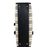 Burberry Vintage Leather Trim House Check Top Handle Bag
