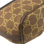 Gucci Brown Leather Trim GG Boat Pochette