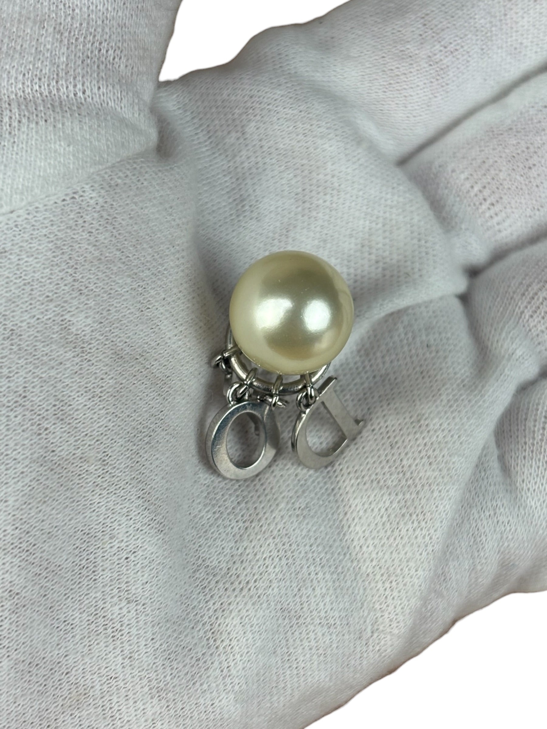 Christian Dior Pearl Spell-Out Earrings