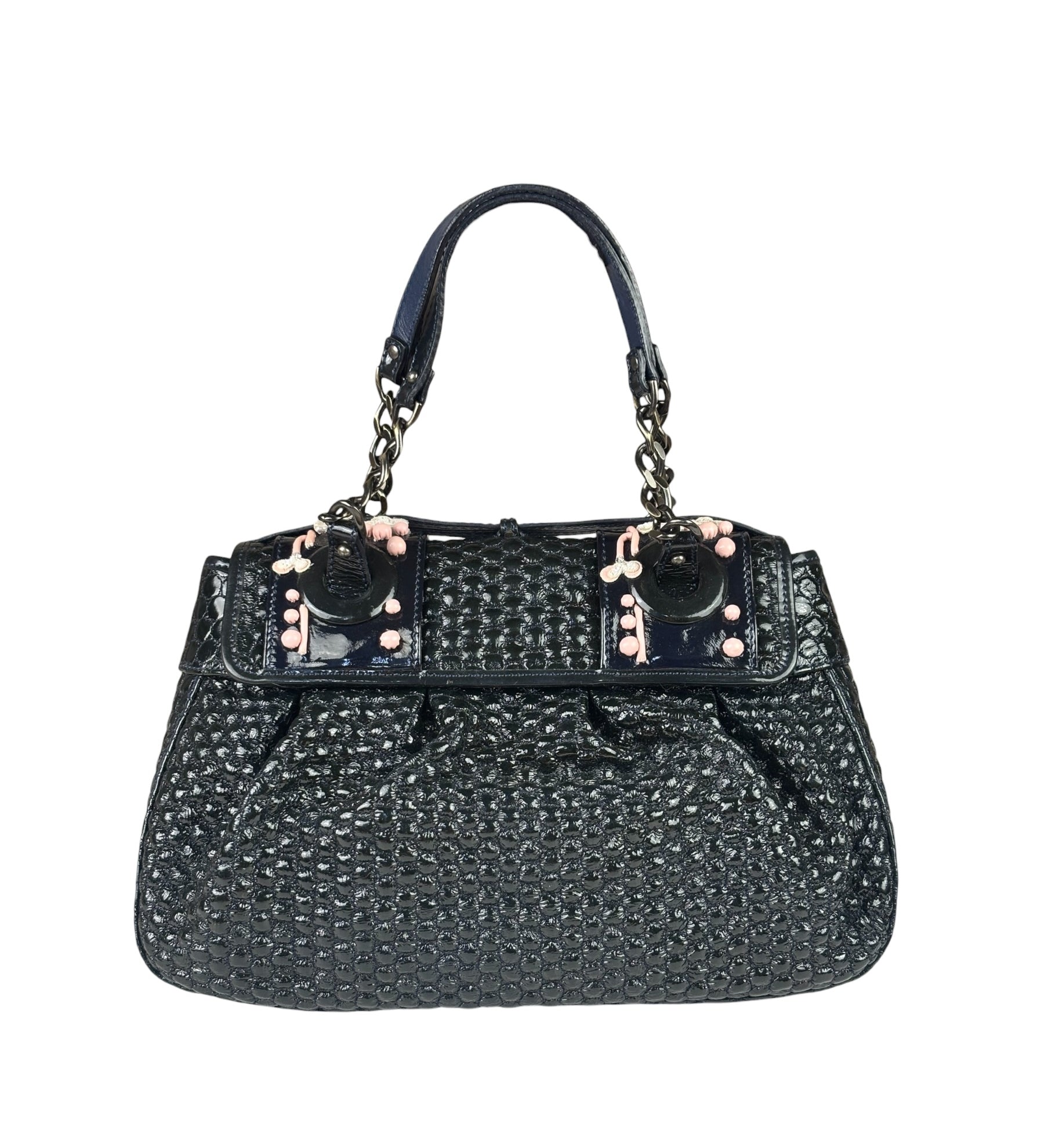 Fendi Patent Leather Romanesque B Buckle Bag