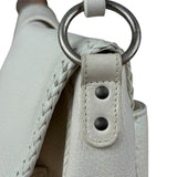 Christian Dior White Leather Gaucho Double Saddle Shoulder Bag
