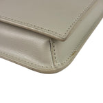 YSL Beige Leather Cassandre Flap Phone Holder