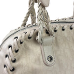 Christian Dior Cream Leather Braided Ethnic Shoulder Bag