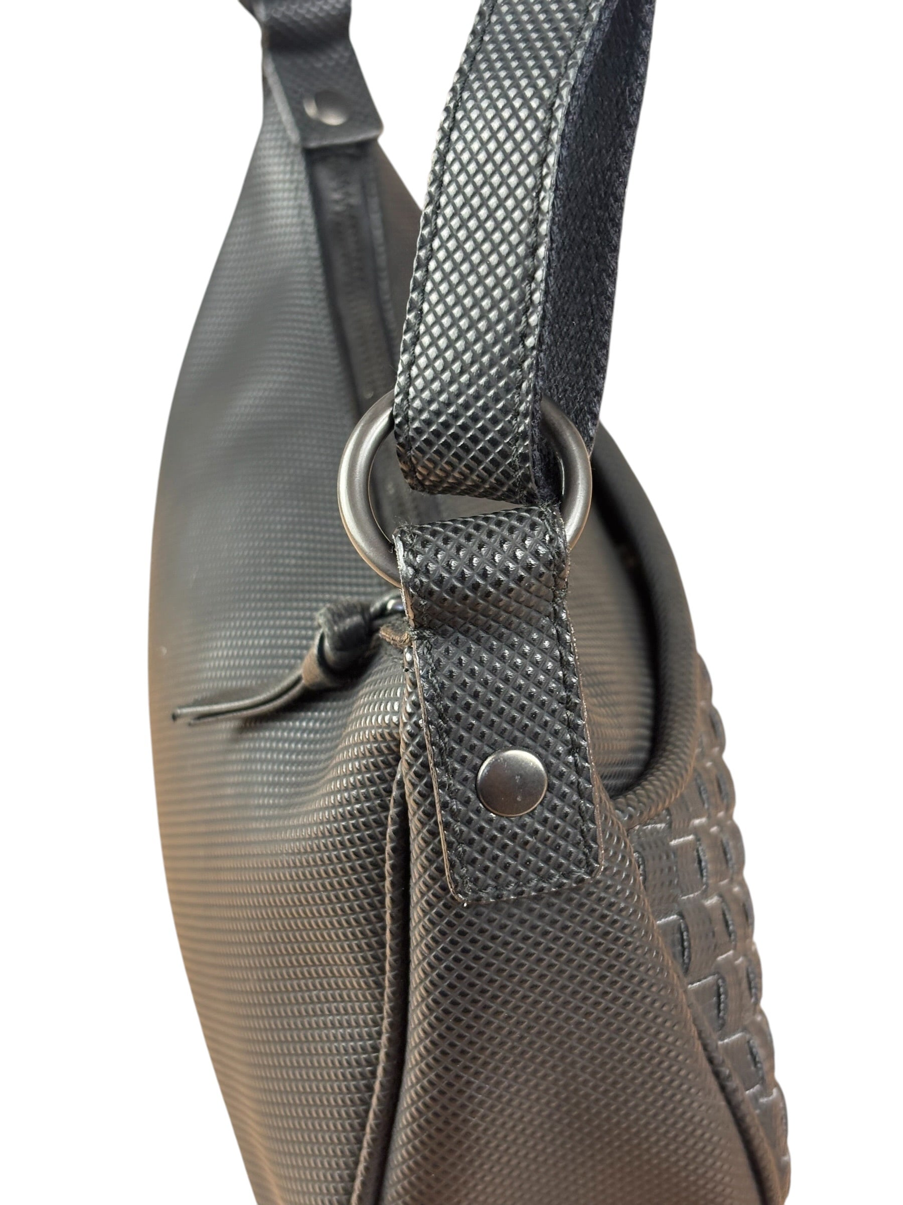 Bottega Veneta Black Coated Canvas PVC Shoulder Bag
