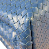 Bottega Veneta Blue Leather Small Nappa Intercciato Roma Satchel