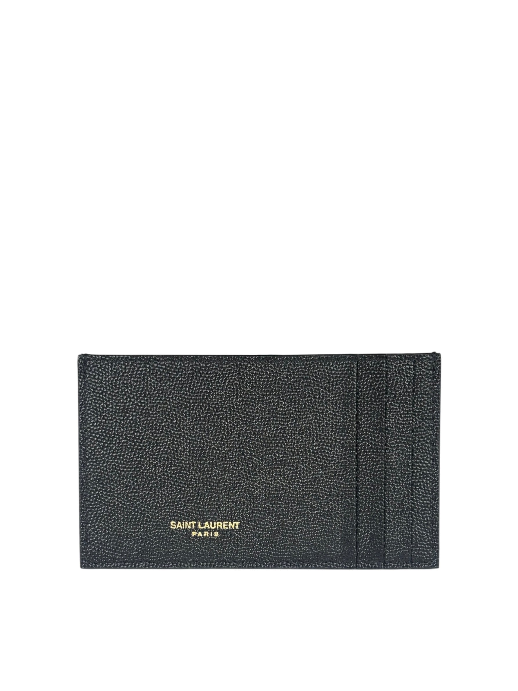 Yves Saint Laurent Black Leather Card Holder