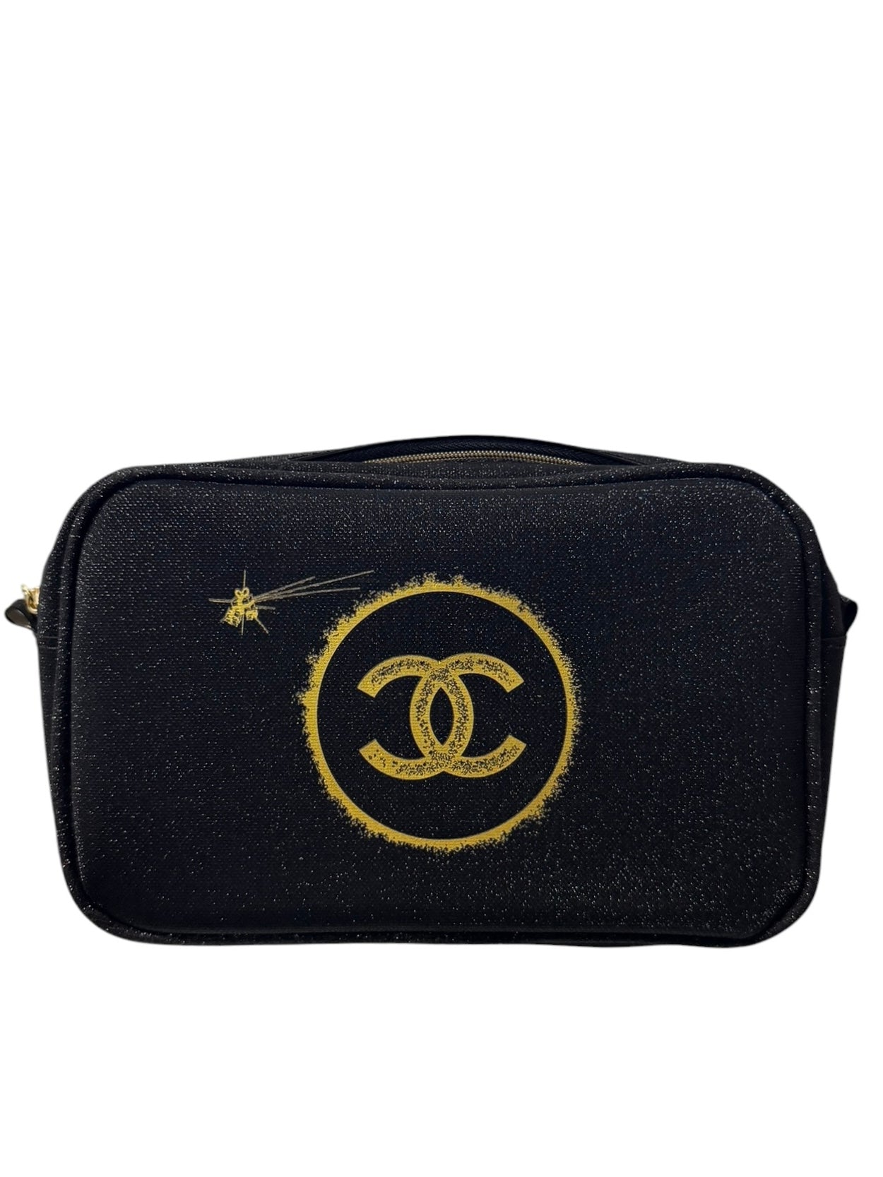Chanel Beauty Line Shiny Black Cosmetic Pouch