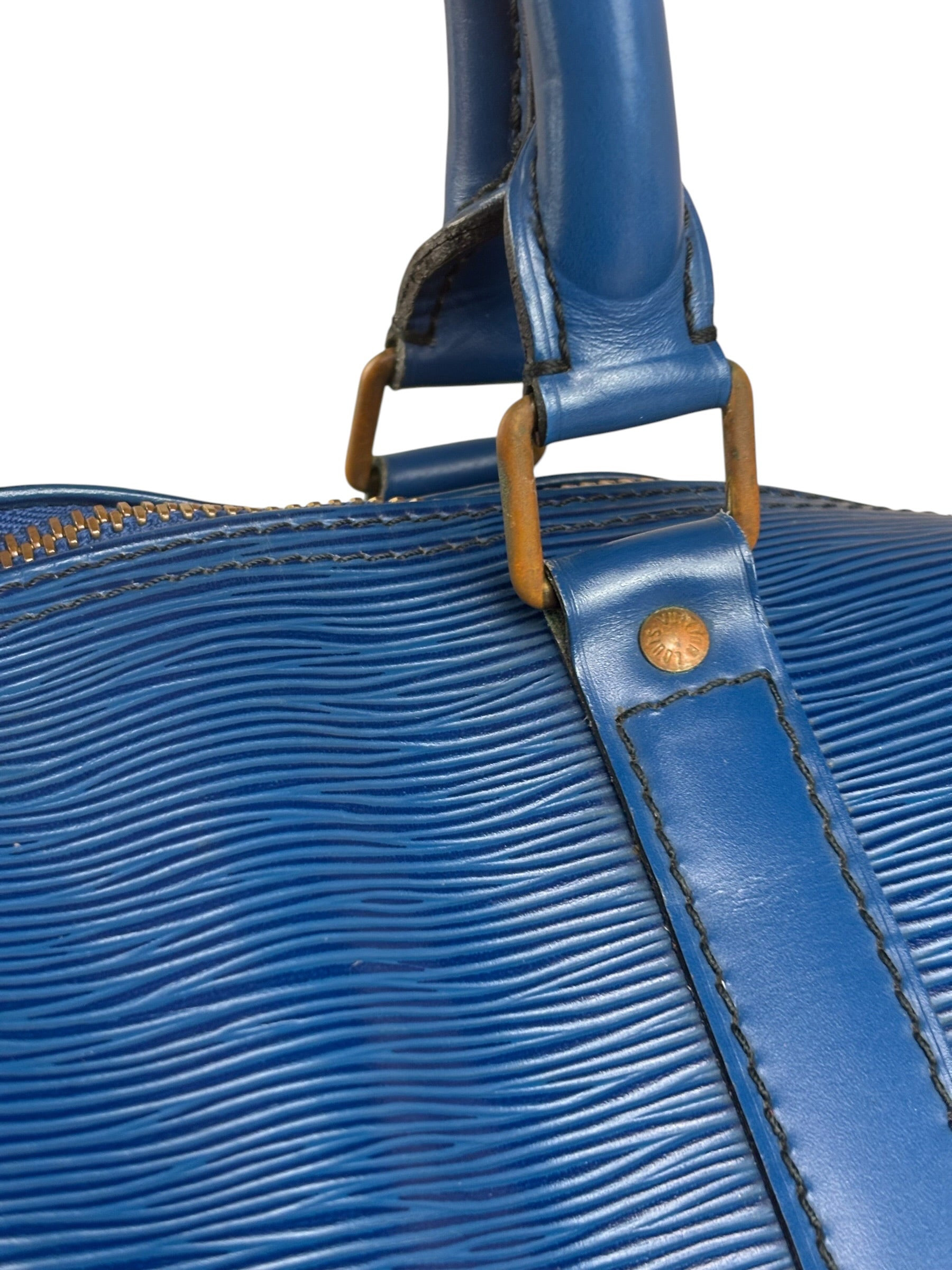 Louis Vuitton Blue Epi Leather Keepall 45