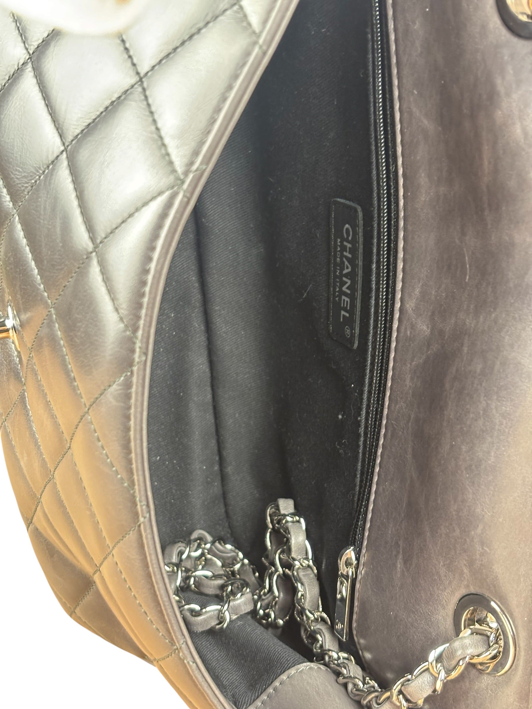 Chanel Dark Grey Cockpit Flap Shoulder Bag 2015