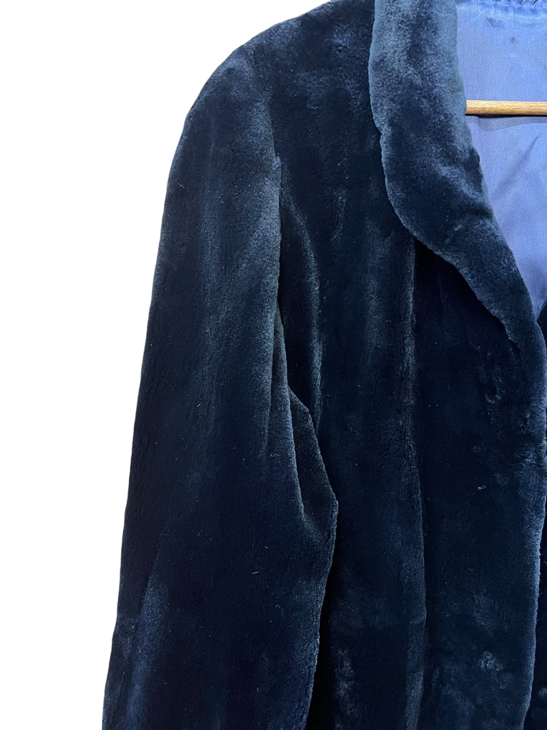 Vintage Dark Blue Mink Mid Length Fur Coat