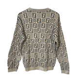 Fendi Vintage Brown FF Checkered Sweater
