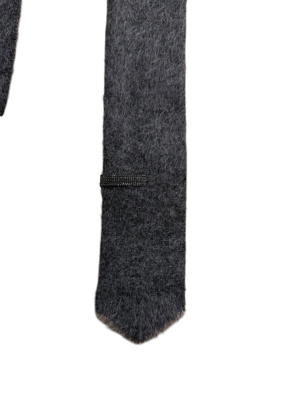 Brunello Cucinelli Grey Mohair Neck Tie