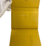 Yves Saint Laurent Yellow Leather Square Compact Wallet