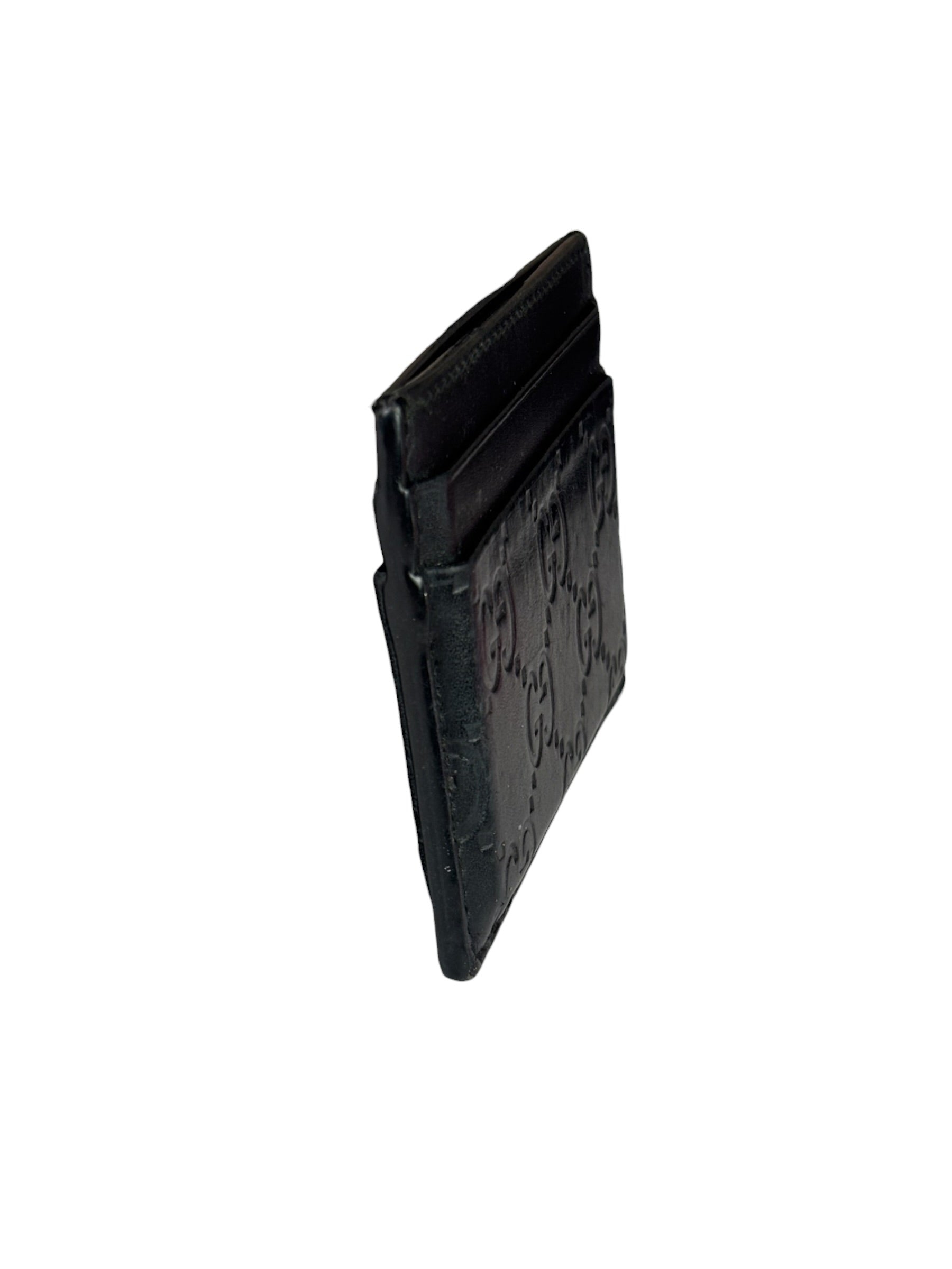 Gucci Black Leather GG Card Holder