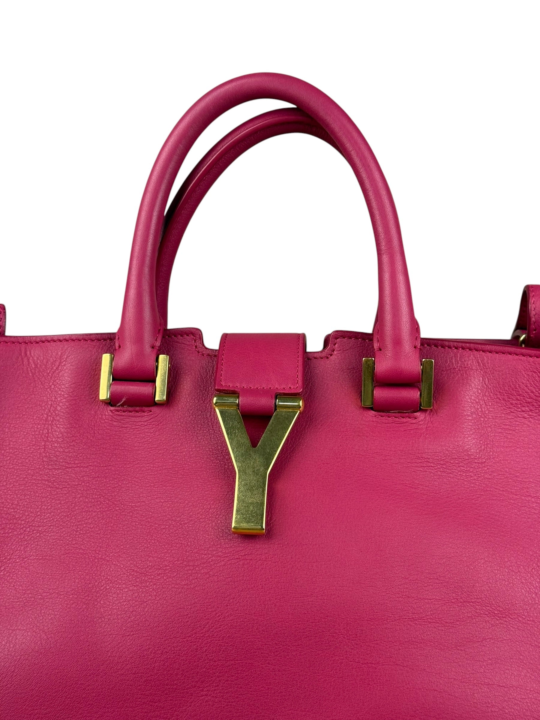 Saint Laurent Classic Y Cabas Fuchsia 2Way Handbag
