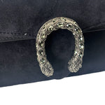 Gucci Black Velvet/Leather Trim Dionysus Super Mini Shoulder Bag