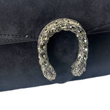 Gucci Black Velvet/Leather Trim Dionysus Super Mini Shoulder Bag