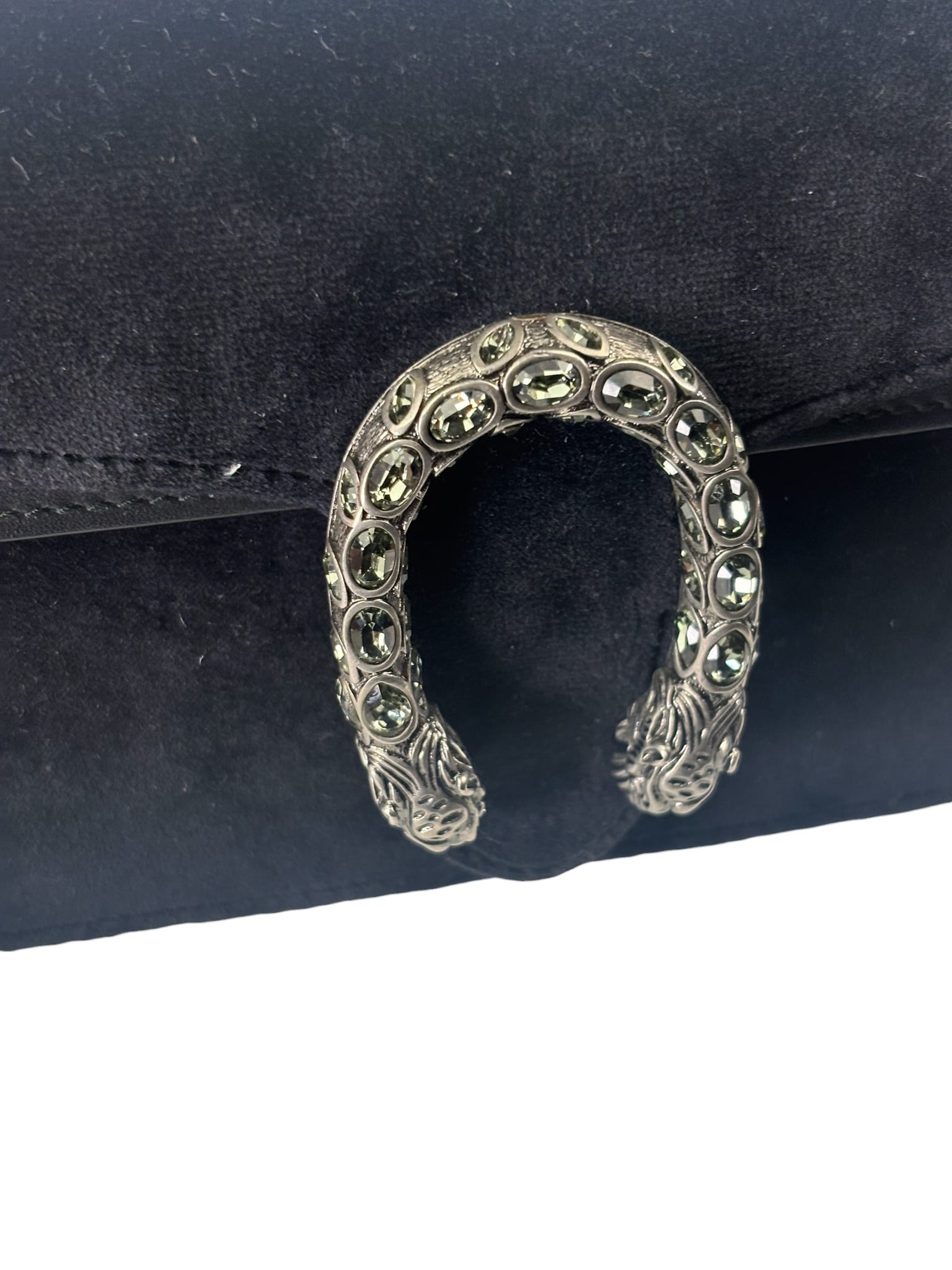 Gucci Black Velvet/Leather Trim Dionysus Super Mini Shoulder Bag