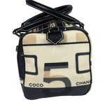 Chanel Cream Leather Coated Canvas Le Train Boston Bag 2006