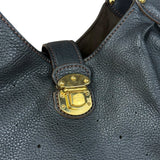 Louis Vuitton Perforated Monogram Mahina Hobo Bag Black