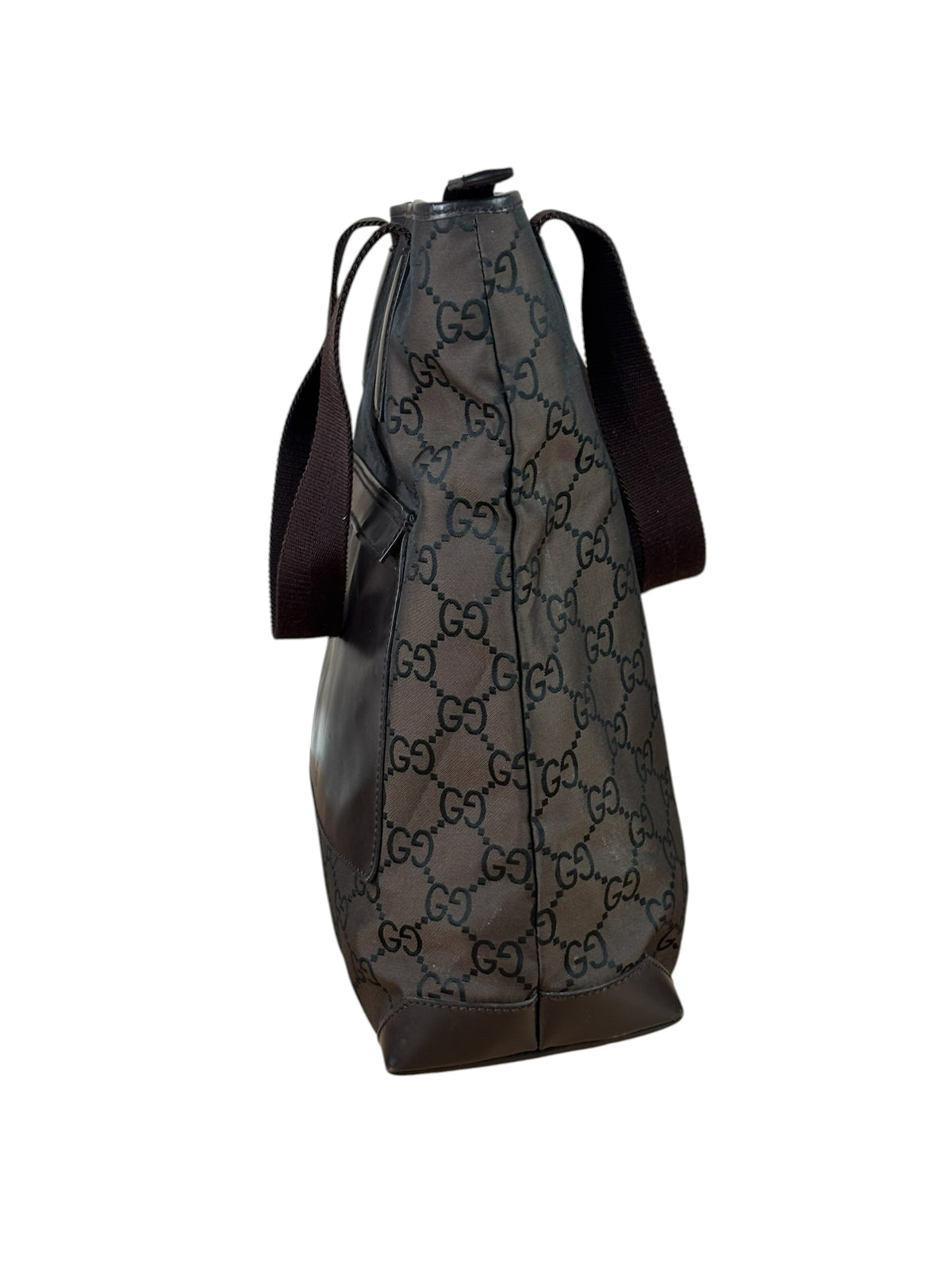 Gucci GG Nylon Tote Bag Brown Monogram Canvas