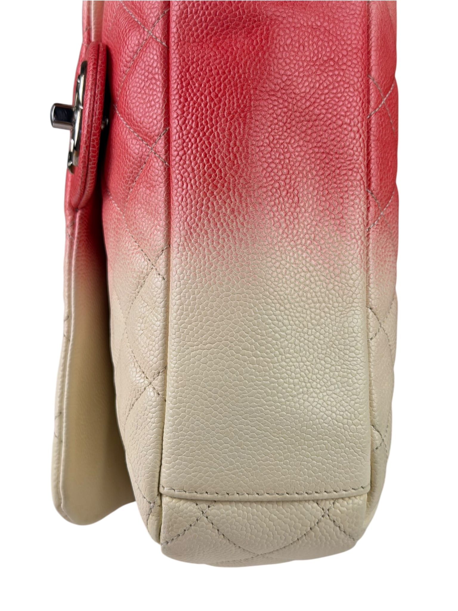 Chanel Quilted Caviar Ivory/Pink Ombre Jumbo Flap 2013