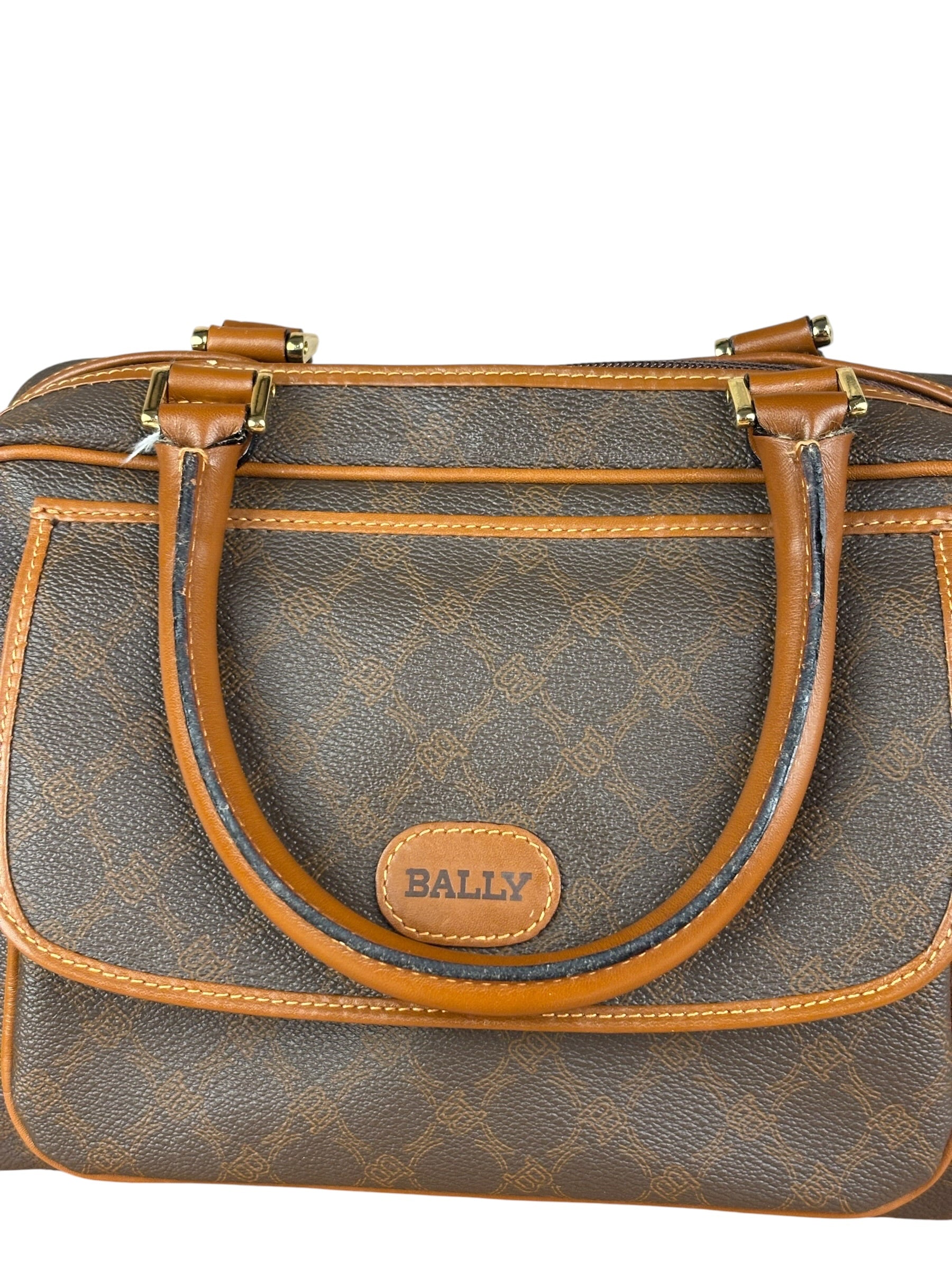 Bally Vintage Leather Coated Monogram Handbag