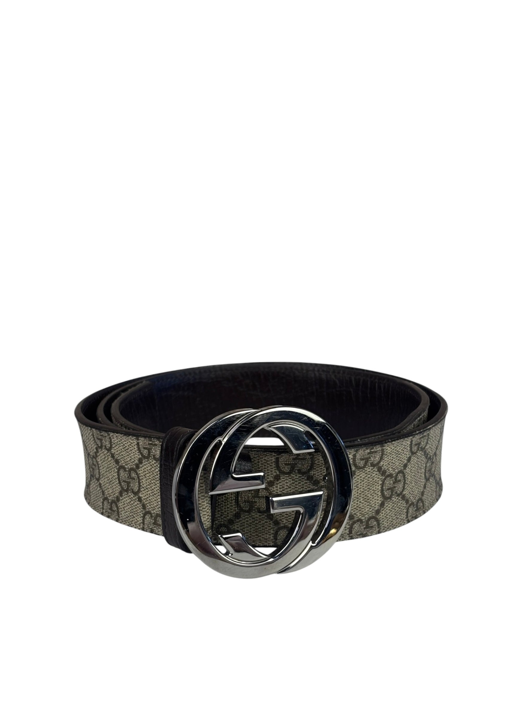 Gucci GG Supreme Leather Interlocking G Belt