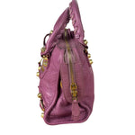 Balenciaga Purple Leather Velo Moto Two-Way Bag