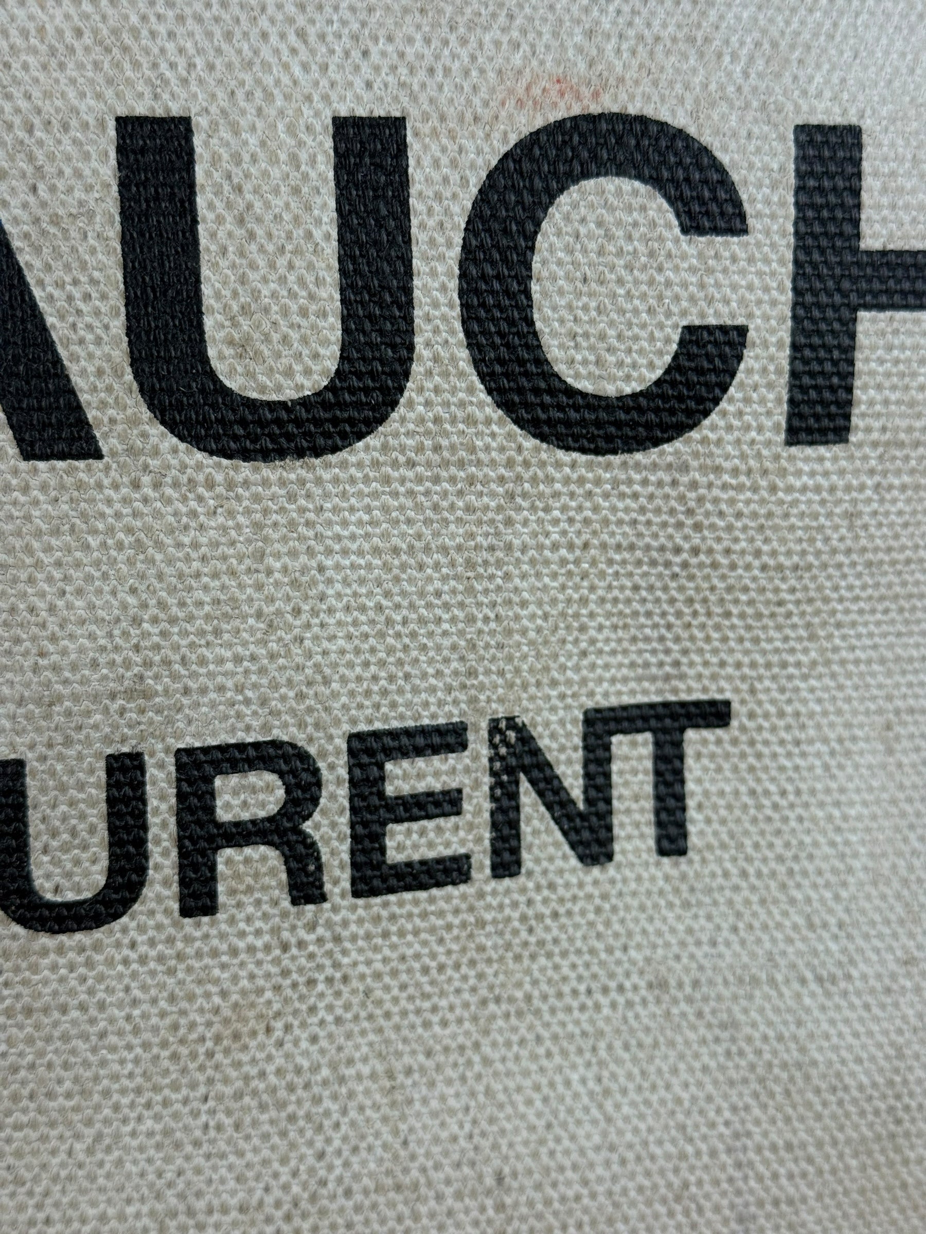 Saint Laurent Beige Canvas Rive Gauche Tote Bag