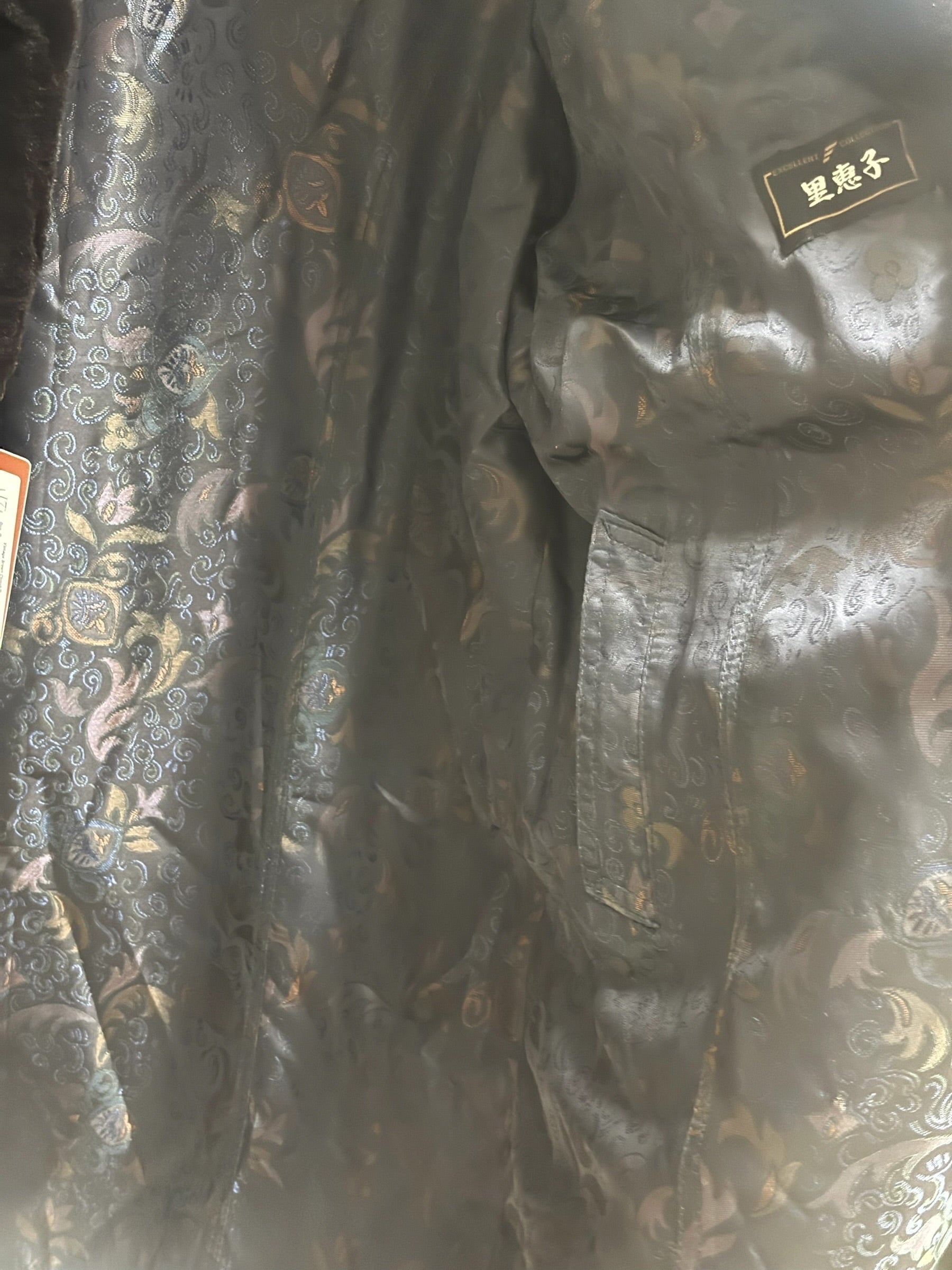 Vintage Brown Chinchilla Fur Long Coat