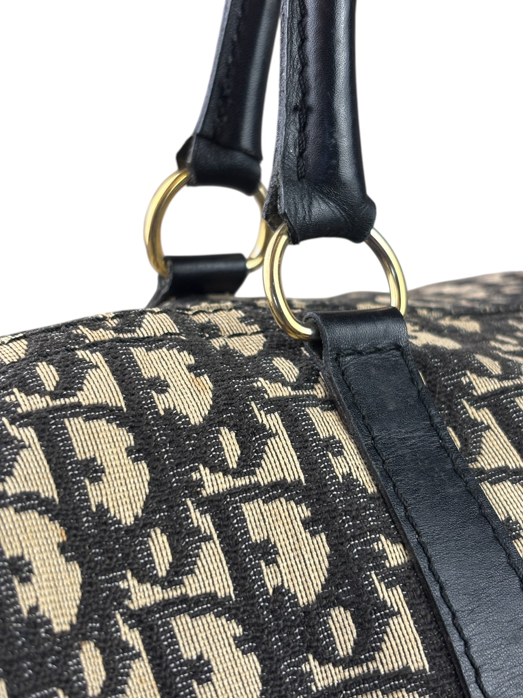Christian Dior Vintage Black Trotter Boston Bag