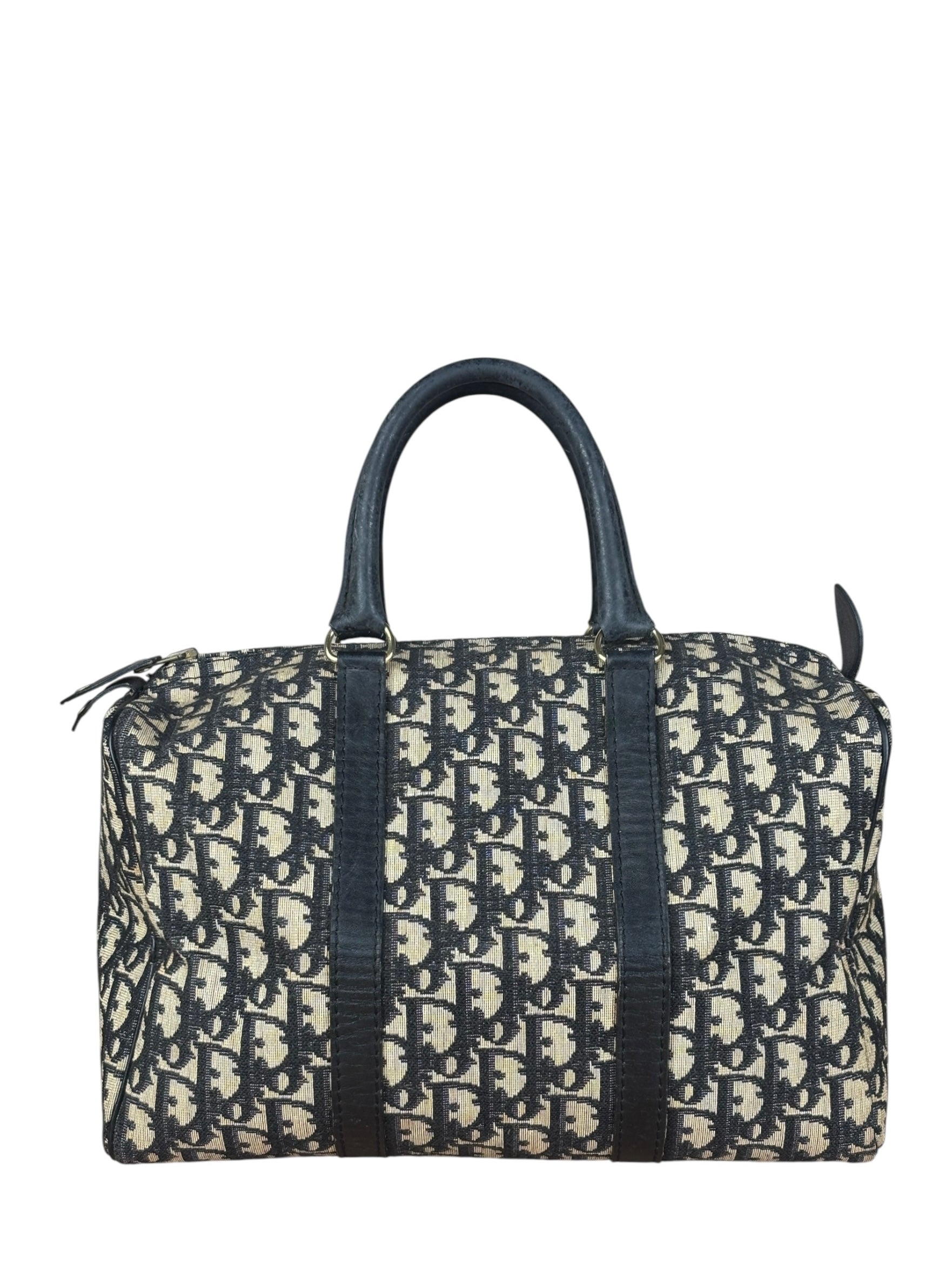 Christian Dior Vintage Navy Trotter Boston Bag