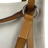 Hermes Beige/Brown Leather Trim Cabalicol Tote