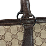 Gucci Brown Leather Trim GG Supreme Shoulder Bag