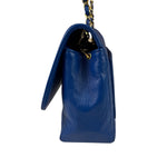 Chanel Vintage Blue Lambskin Flap Bag 1989