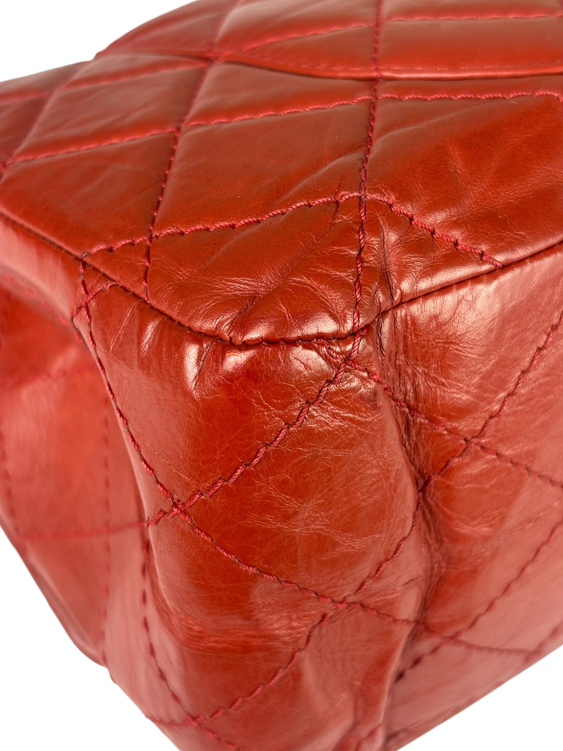 Chanel Red Quilted Leather 2.55 Reissue Double Flap Bag 2010