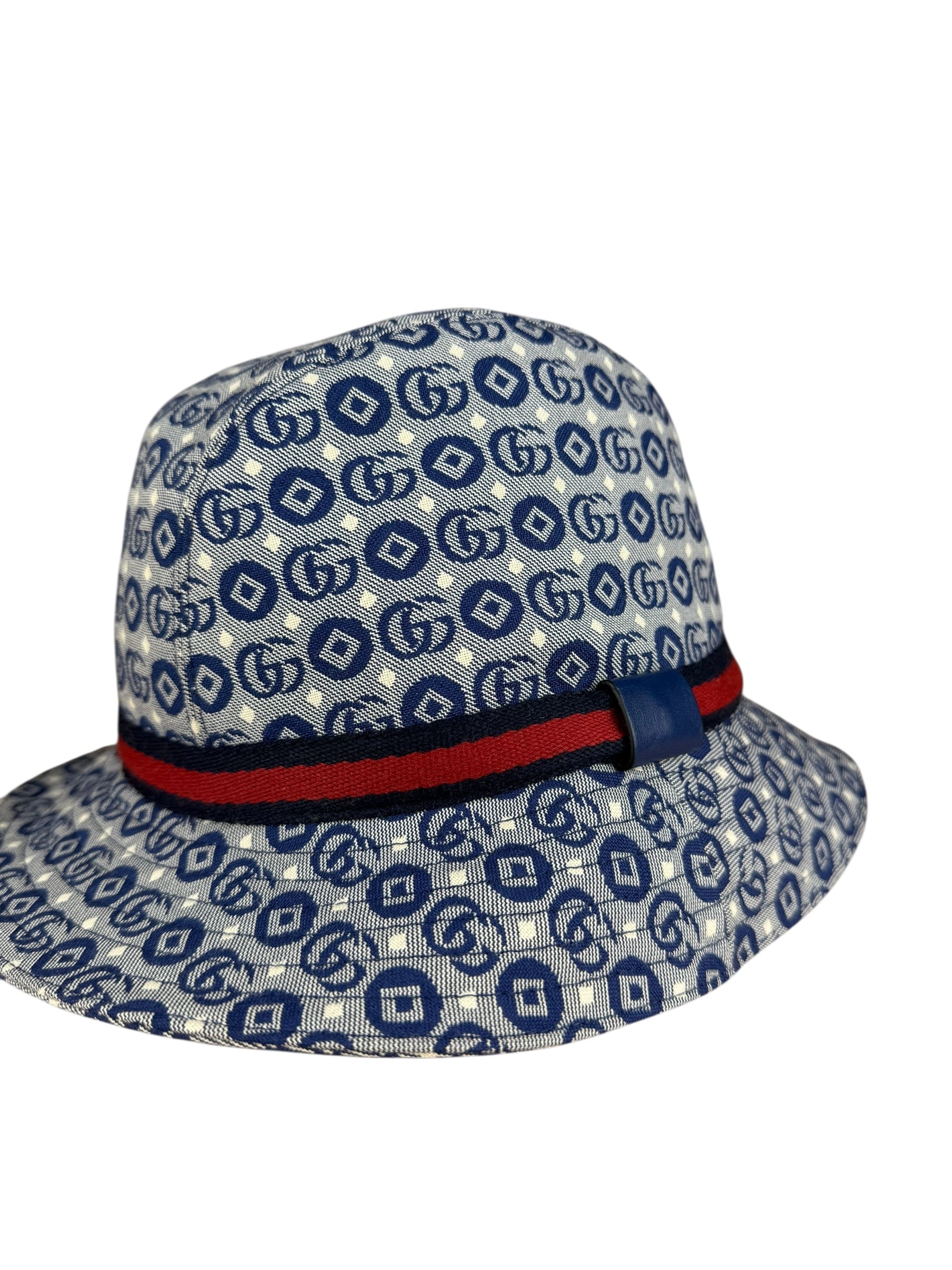 Gucci GG Logo Blue Denim Bucket Hat