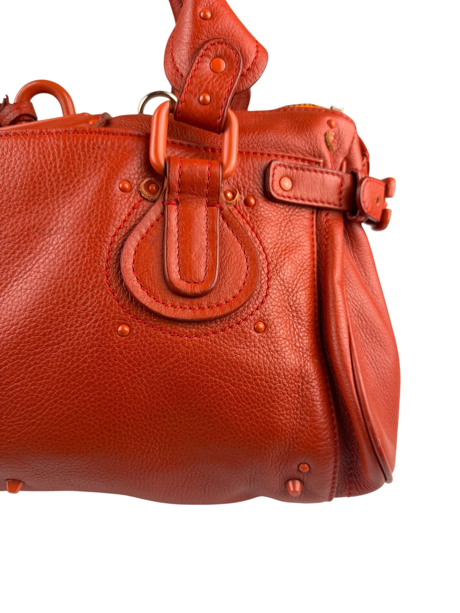 Chloé Vintage Red Leather Paddington Bag (Broken Lock