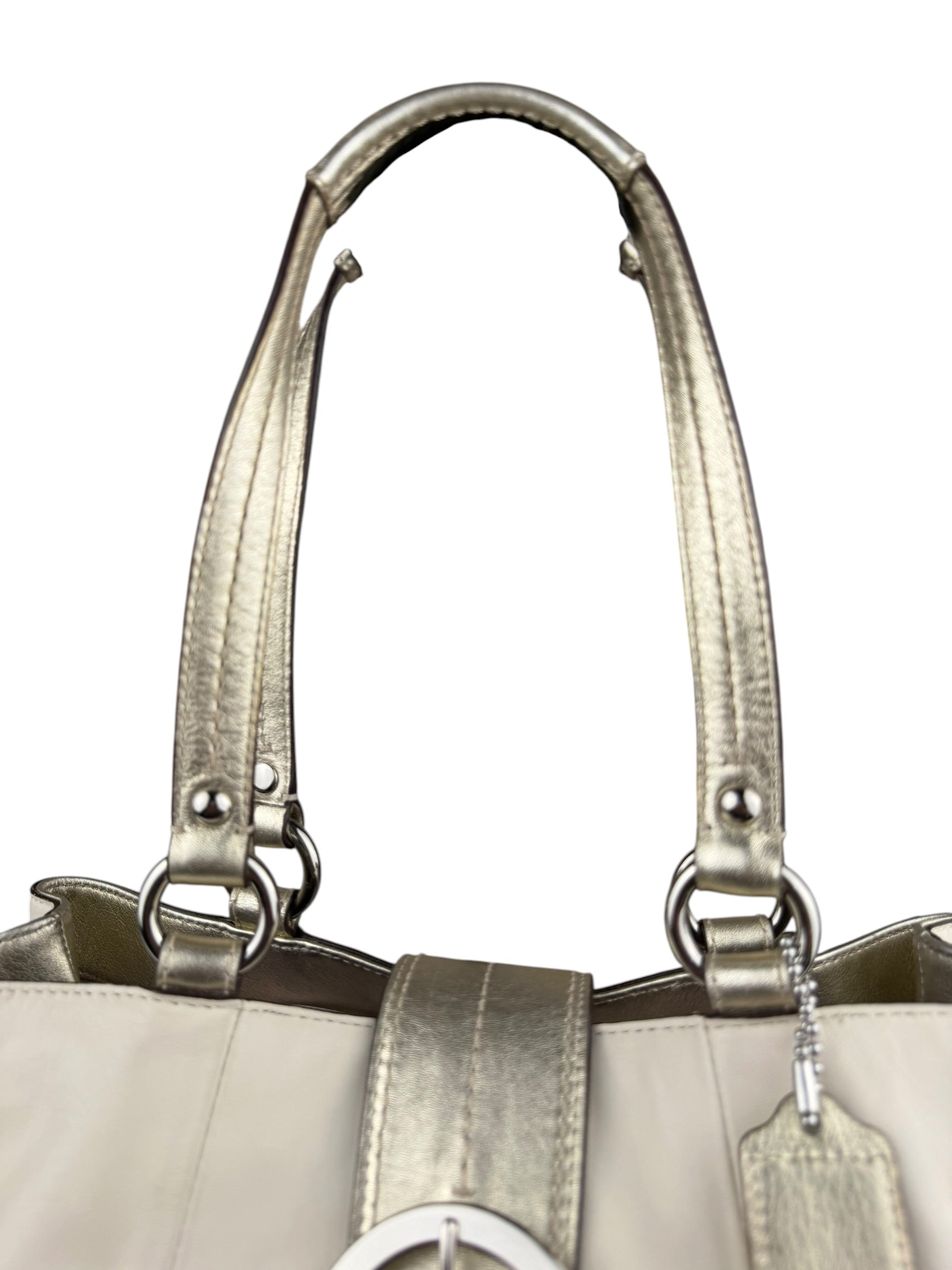 Coach Cream Pebbled leather Carryall Soho Shoulder Bag