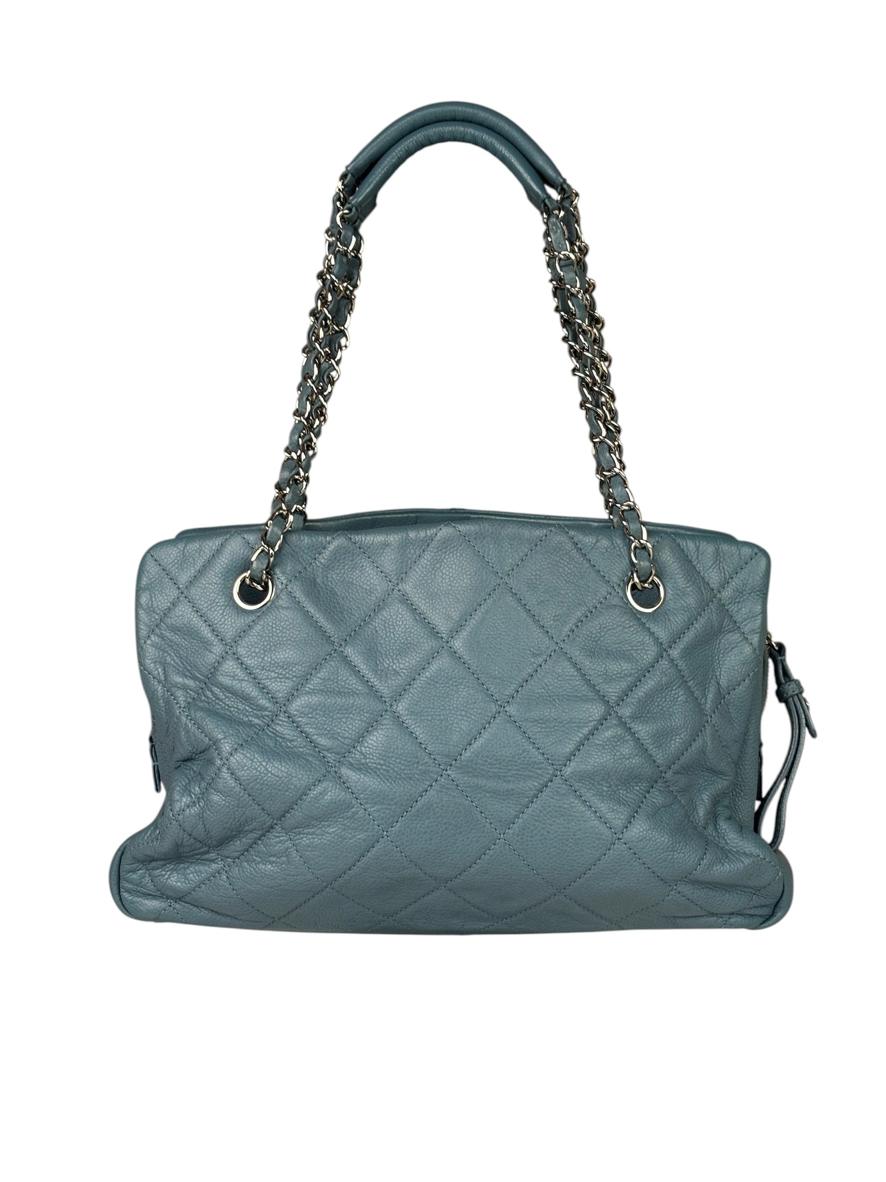 Chanel Blue Caviar Quilted CC Timeless Soft Shopper Tote 2010