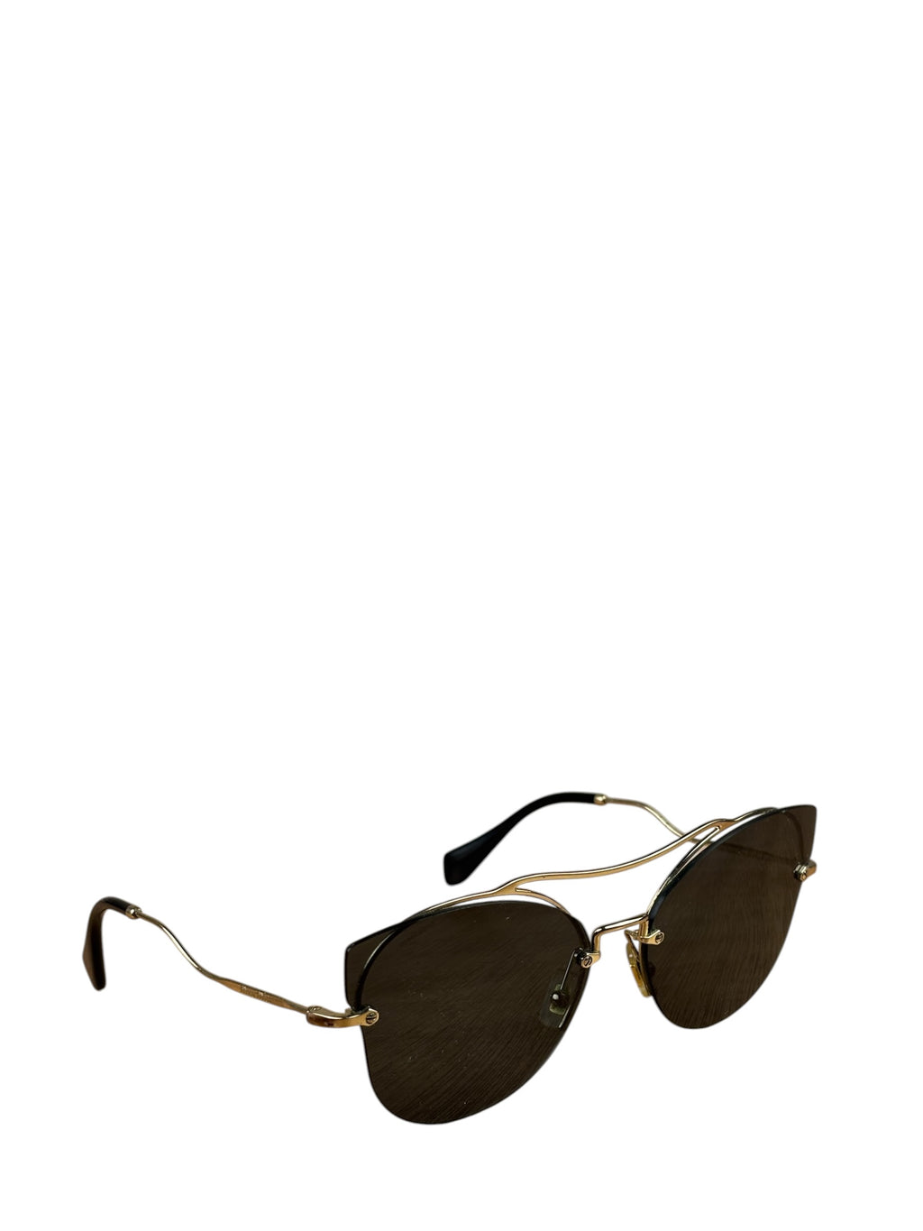 Miu Miu SMU526 Rimless Geometric Aviator-Style Sunglasses