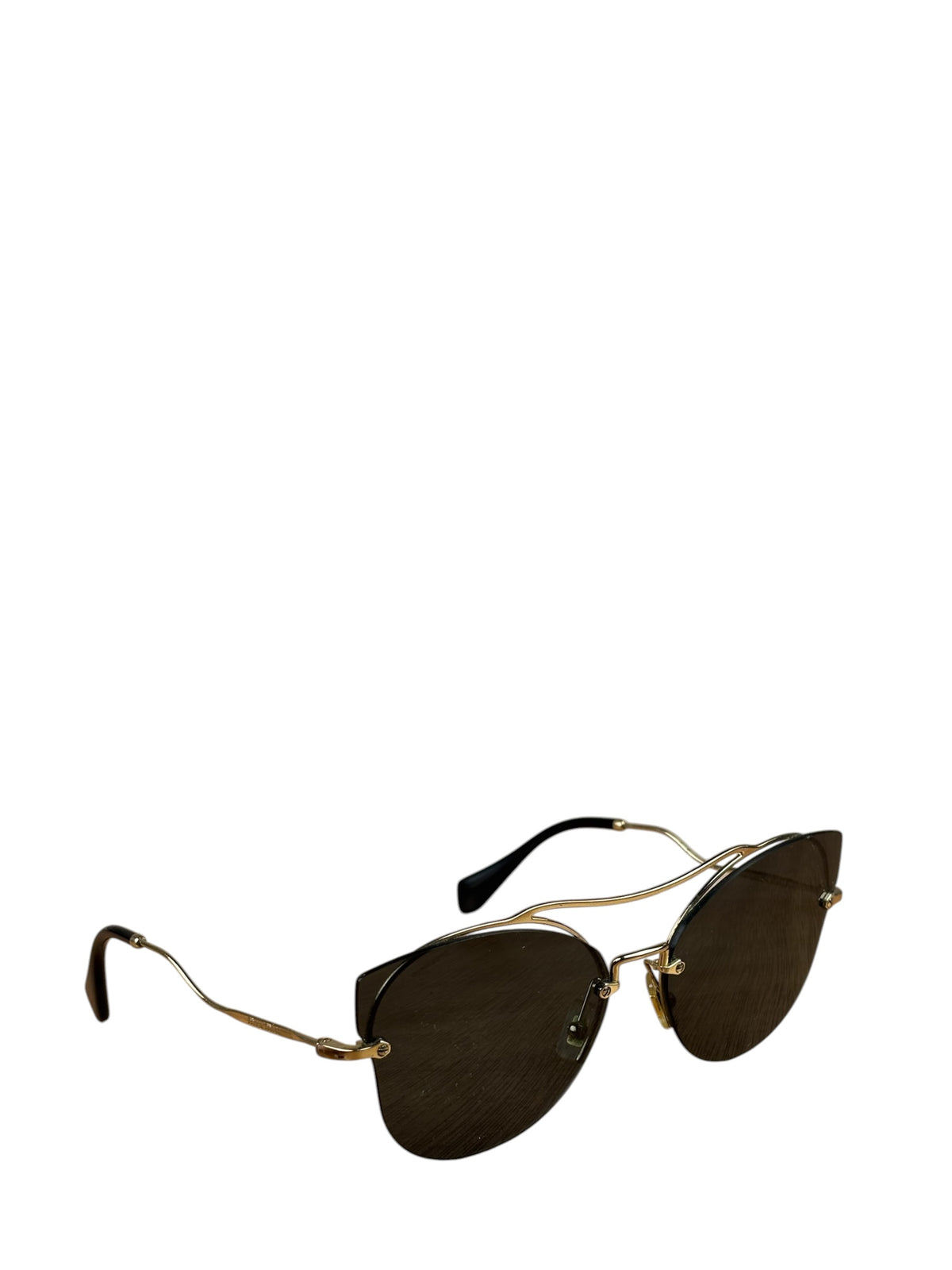Miu Miu SMU526 Rimless Geometric Aviator-Style Sunglasses