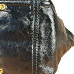 YSL Vintage Black Patent Leather Downtown Handbag
