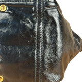 YSL Vintage Black Patent Leather Downtown Handbag