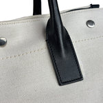 Saint Laurent Beige/Black Rive Gauche Canvas Tote Bag